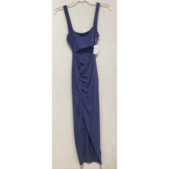 Windsor Navy Cutout Midi Dress With Ruched Front & Sleeveless Design Size S - Picture 2 of 4